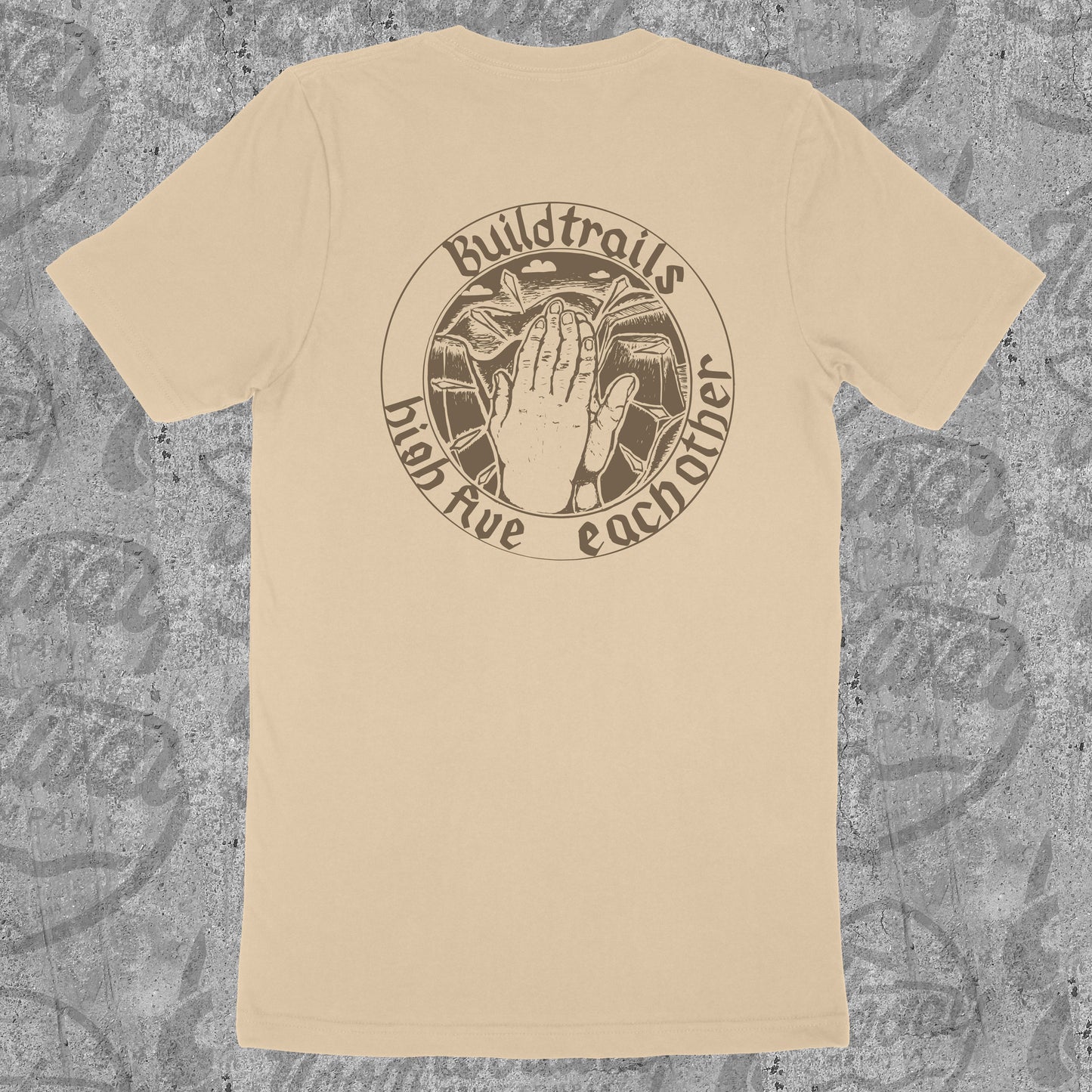 BUILD TRAILS tee - soft tan/dark brown